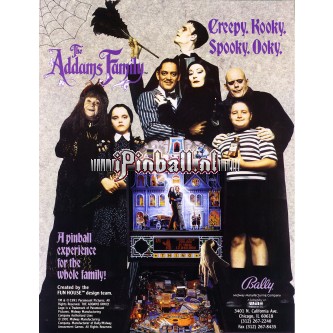 Flipperkast The Addams family (goud)